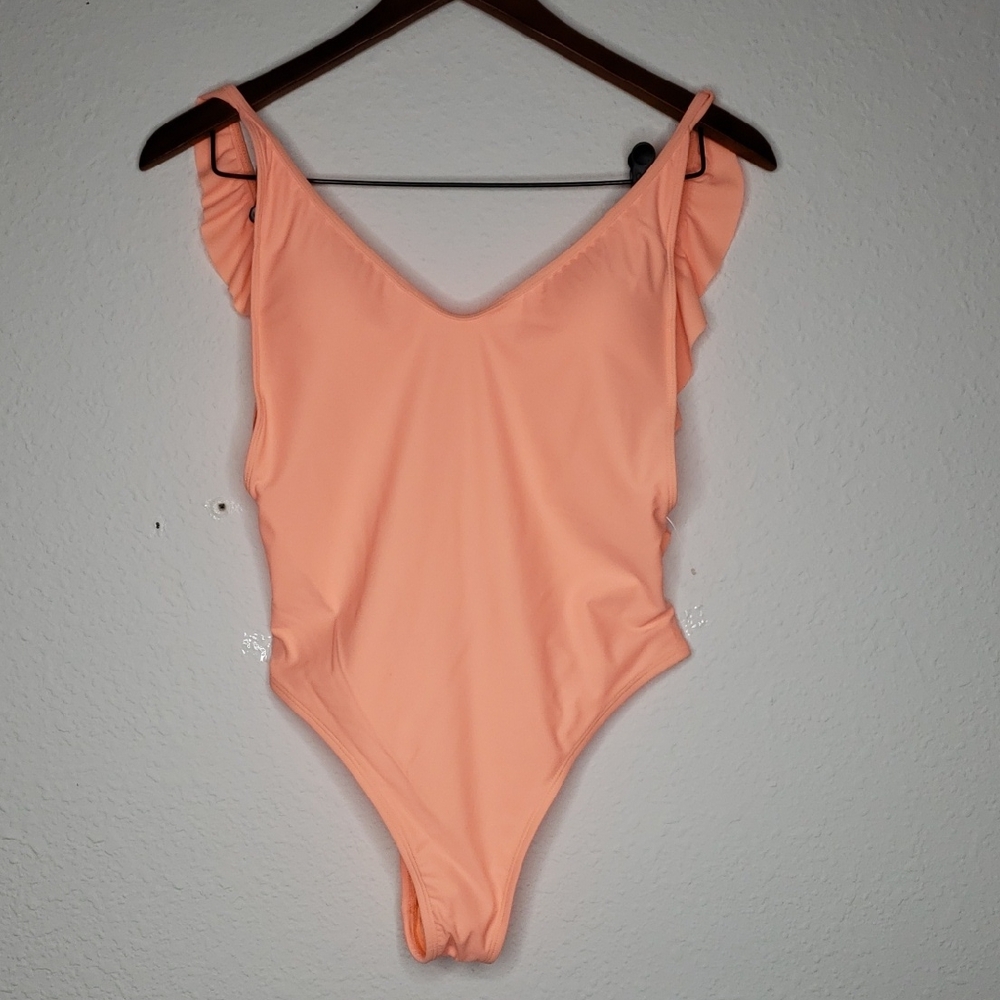 Aerie Swim One Piece High Cut Swimwear Ruffles Size M Resortwear Vacation Beachy
